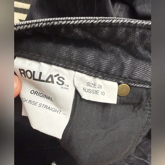 Rolla’s Black Original High Rise Straight Jeans Size 28 - Picture 7 of 11